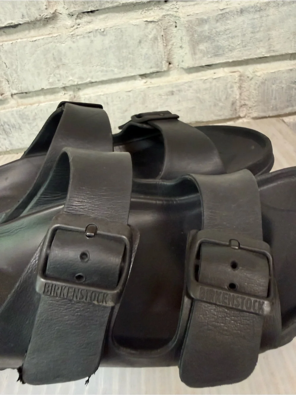 Birkenstock  Black EVA Two-Strap Slide Sandals size 40
